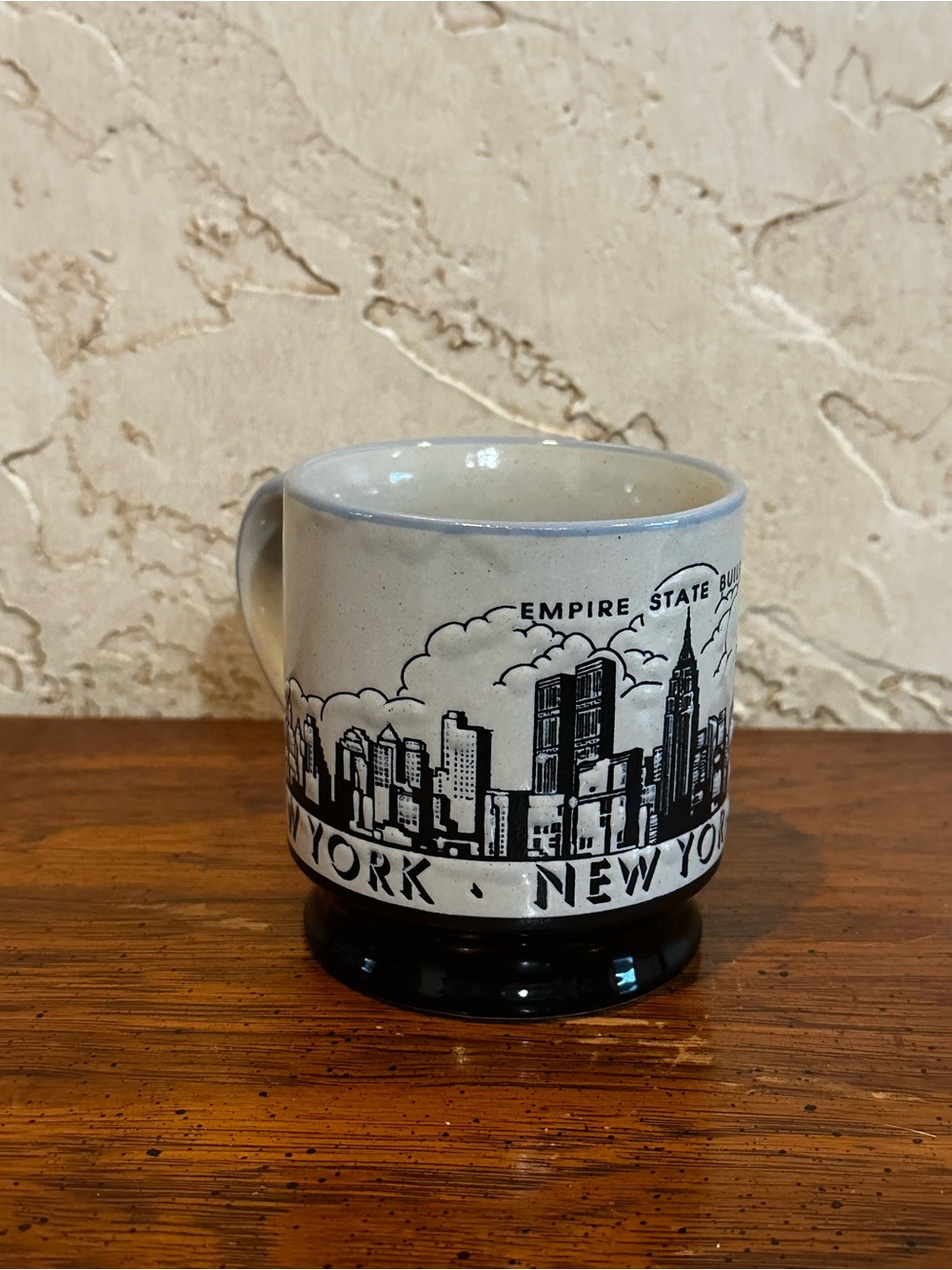 Vintage Billoo New York Empire State Building Twin Towers Ceramic Mug Cup